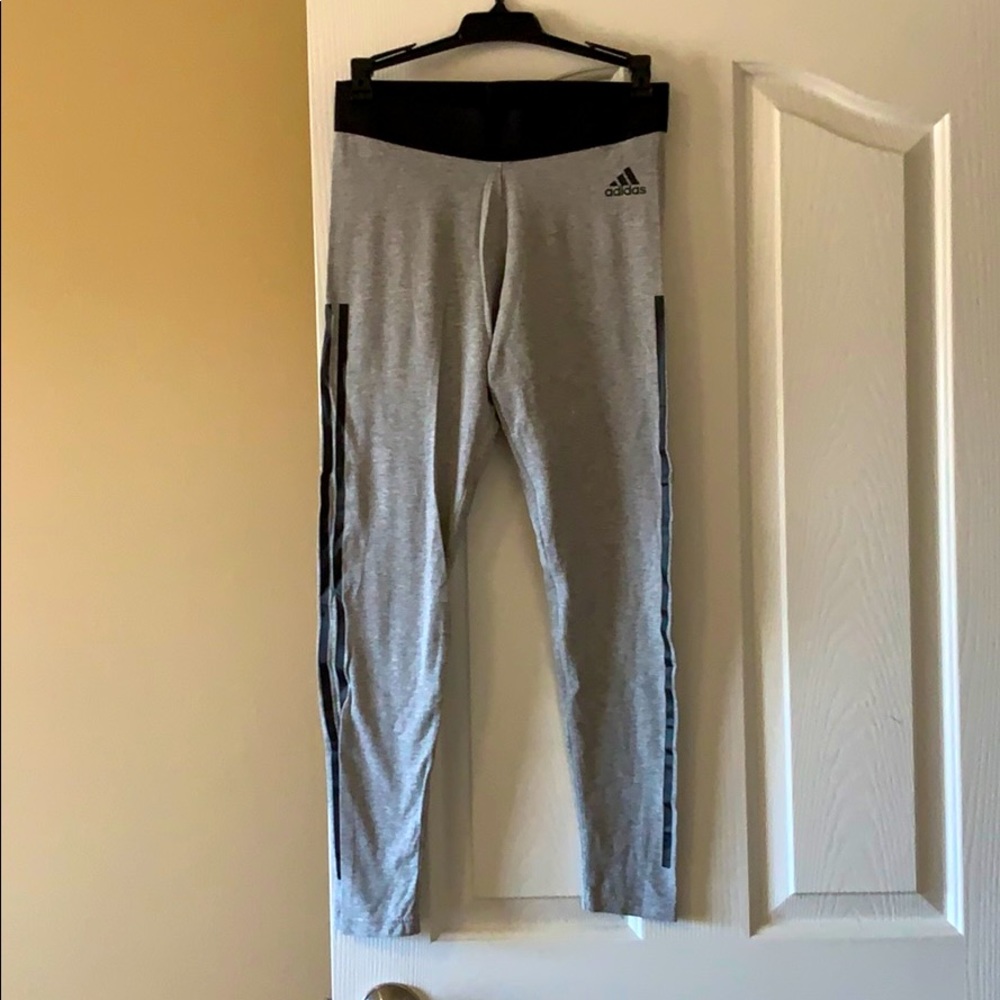 Adidas gray and black leggings